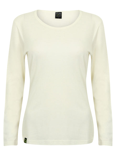 Bamboo Long Sleeve Top White - Natural Clothes Bamboo Clothing & Accessories for Men & Women