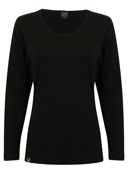 Bamboo Long Sleeve Top Black - Natural Clothes Bamboo Clothing & Accessories for Men & Women