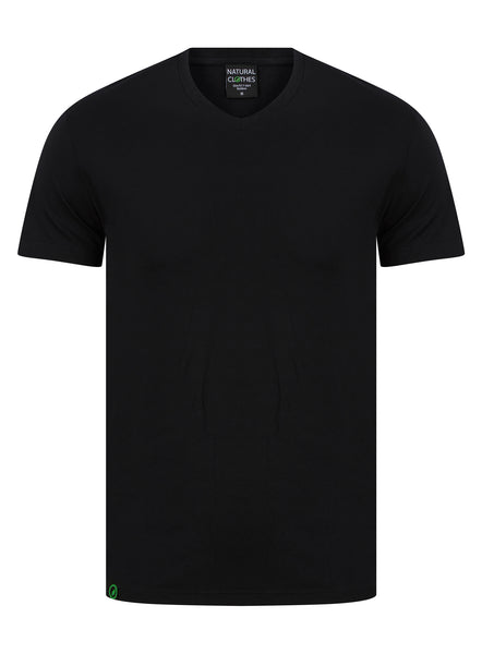 Bamboo T-Shirt V-Neck Slim Fit Black