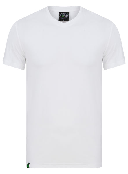 Bamboo T-Shirt V-Neck Slim Fit White