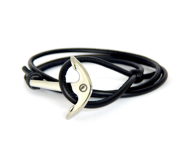 Men's Nappa Leather Anchor Bracelet - Natural Clothes Bamboo Clothing & Accessories for Men & Women