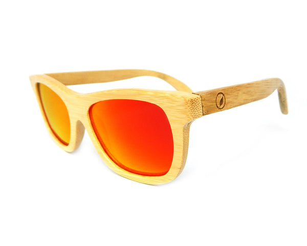 Bamboo Sunglasses Red Mirror BSN03 - Natural Clothes Bamboo Clothing & Accessories for Men & Women