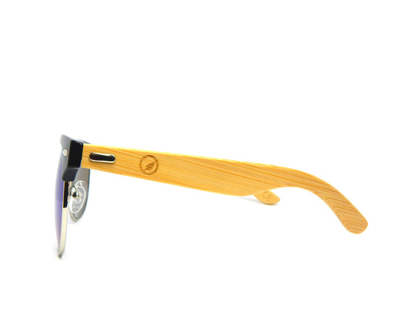 Bamboo Sunglasses Blue Mirror BSC03 - Natural Clothes Bamboo Clothing & Accessories for Men & Women