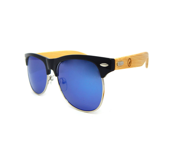 Bamboo Sunglasses Blue Mirror BSC03 - Natural Clothes Bamboo Clothing & Accessories for Men & Women