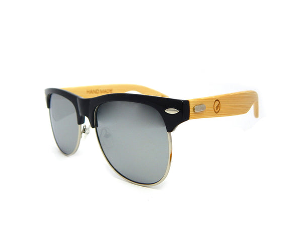 Bamboo Sunglasses Silver Mirror BSC09 - Natural Clothes Bamboo Clothing & Accessories for Men & Women