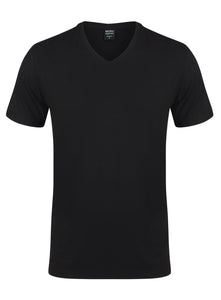 Bamboo T-Shirt V-Neck Regular Fit Black