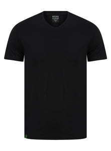 Bamboo T-Shirt V-Neck Slim Fit Black