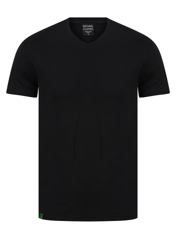 Bamboo T-Shirt V-Neck Slim Fit Black
