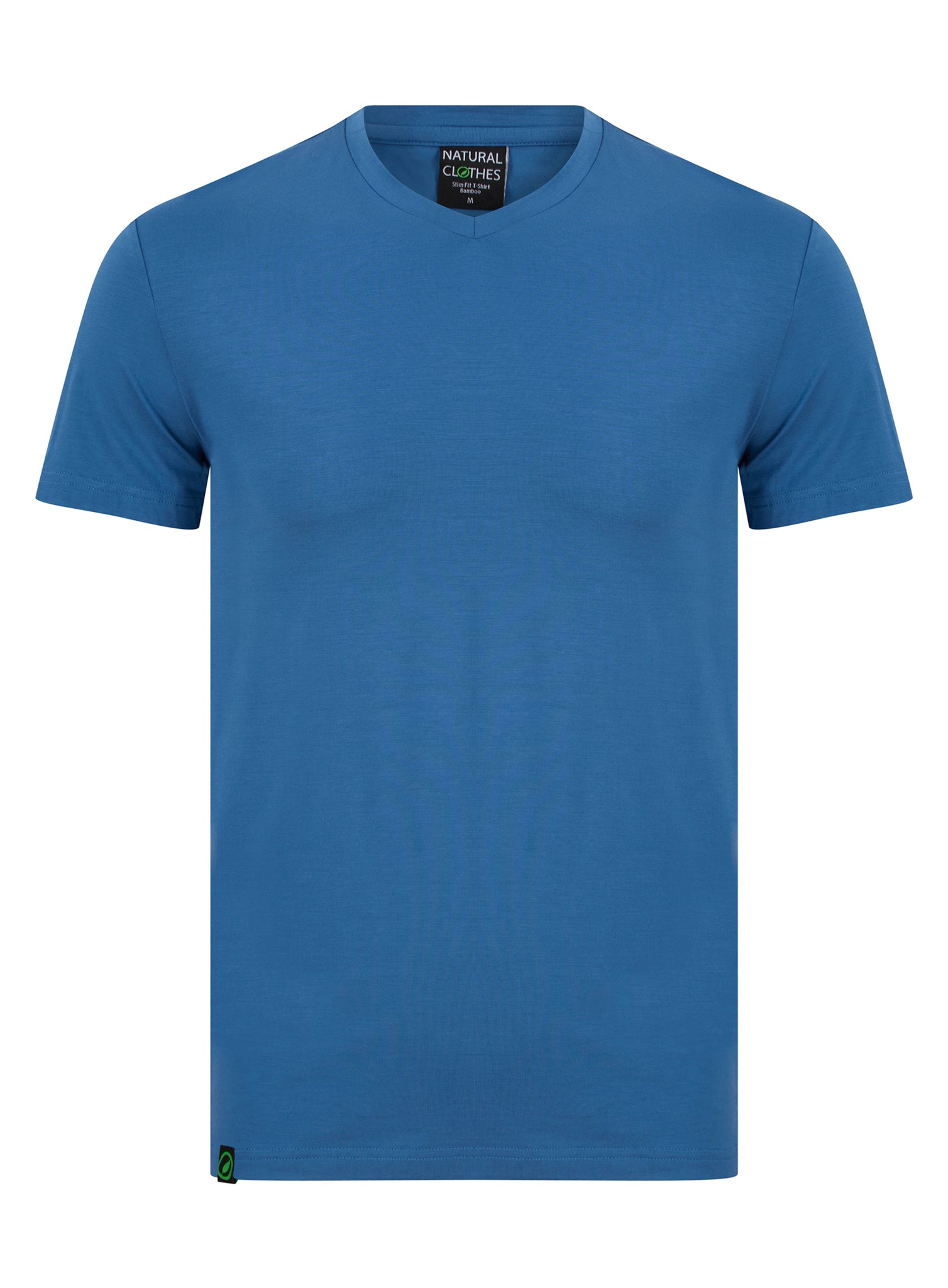 Bamboo T-Shirt V-Neck Slim Fit Blue