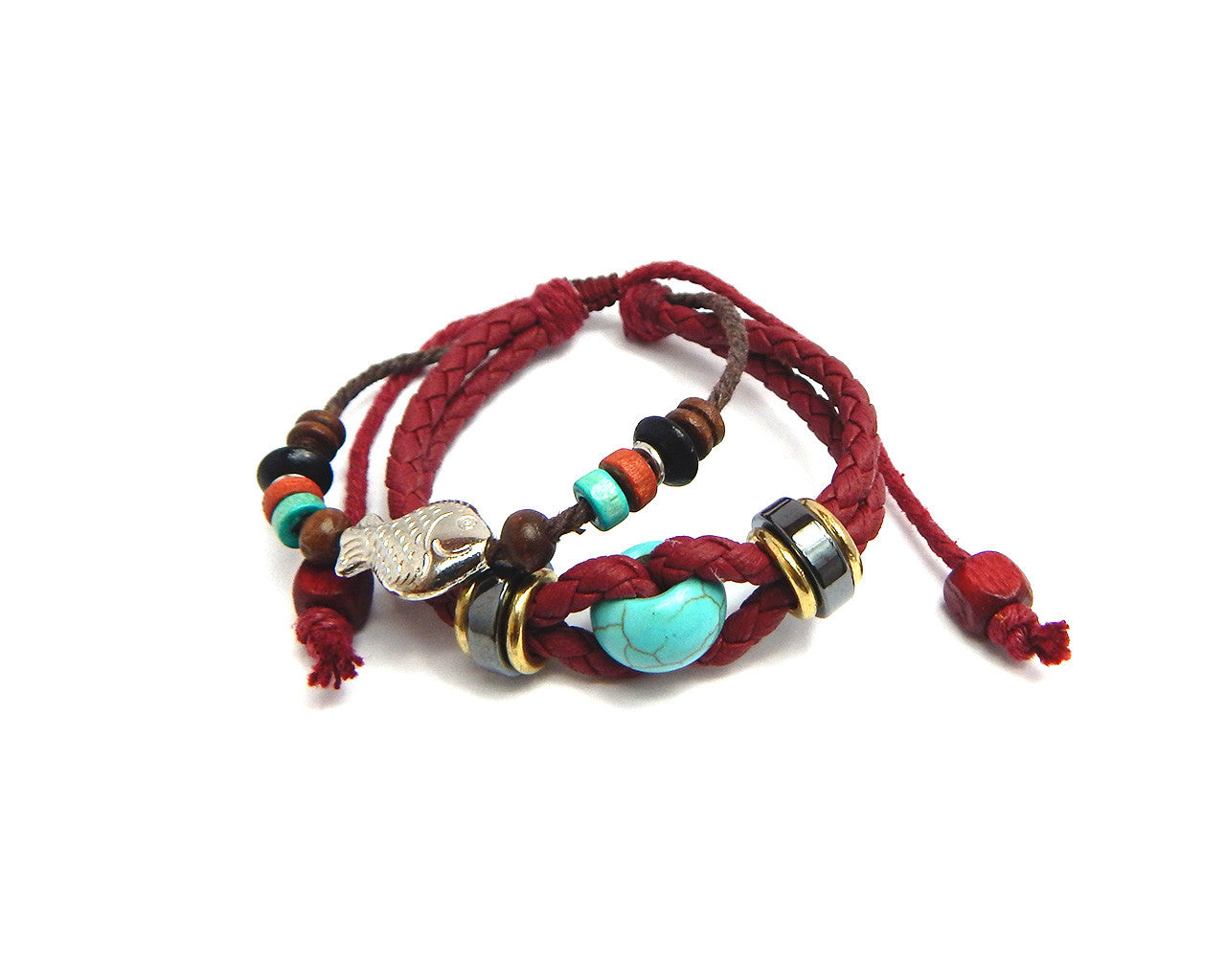 Ethnic Bracelet Turquoise Bead - Natural Clothes Bamboo Clothing & Accessories for Men & Women 