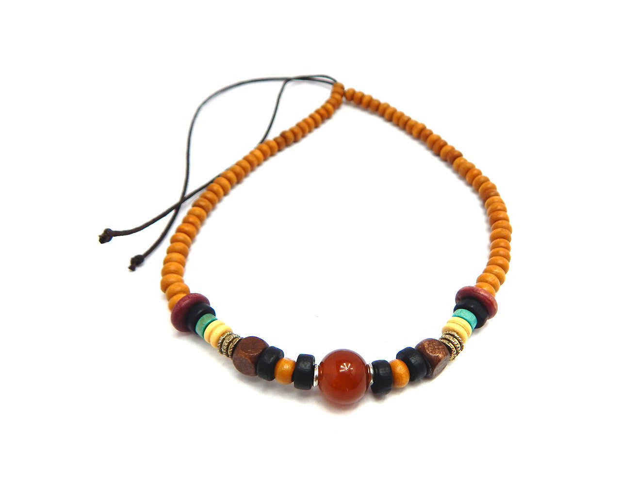 Ethnic Necklace Moonstone Bead Natural Clothes