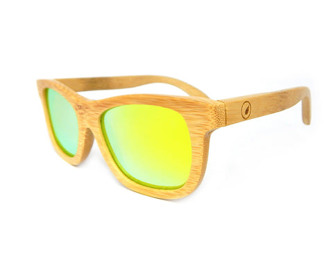 Bamboo Sunglasses Yellow Mirror BSN02 - Natural Clothes Bamboo Clothing & Accessories for Men & Women 