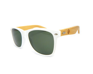 Bamboo Sunglasses Matte White BSW06 - Natural Clothes Bamboo Clothing & Accessories for Men & Women 